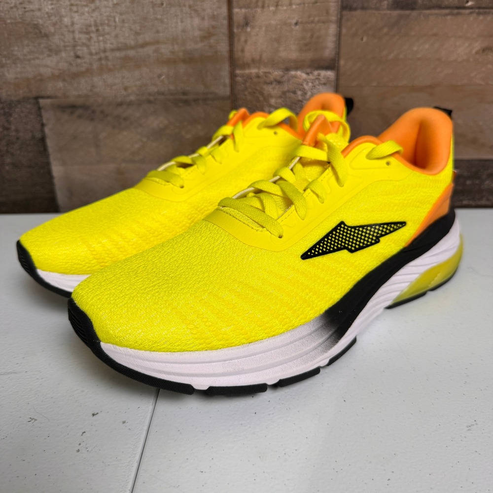 Avia Running Shoes Mens 9.5 Neon Yellow Orange Lightweight Mesh Sporty NEW